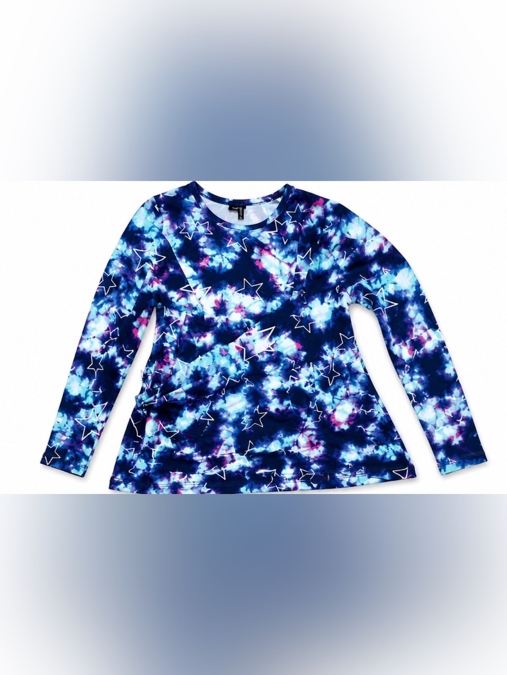 Girls' Tie-Dye Star Long Sleeve Top - Navy & Blue